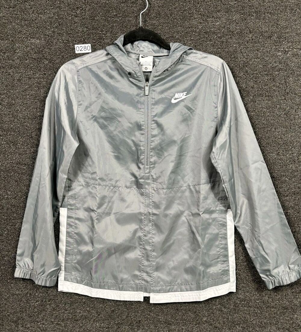 Nike Big Boy L Sportswear Kids Two Toned Zip up Gray Tracksuit Jacket DM8035-085
